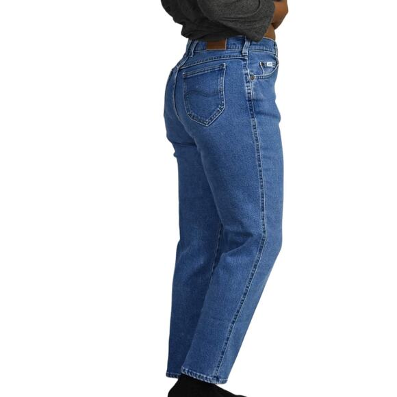 Vintage Lee Jeans Blue Denim Tapered High Waist Faded Broken In Casual Size 28 - Picture 14 of 15